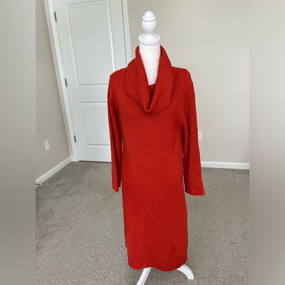 EUC Luna Moon Sweater Dress Size Large Color Brick/ Deep Orange. - Picture 1 of 9